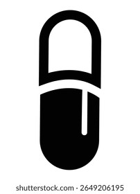 Drug Pills icon, on transparent background, flat line design, vector illustration