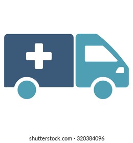 Drug Shipment vector icon. Style is bicolor flat symbol, cyan and blue colors, rounded angles, white background.