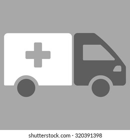 Drug Shipment vector icon. Style is bicolor flat symbol, dark gray and white colors, rounded angles, silver background.