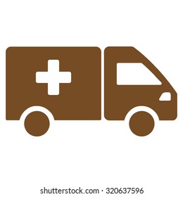 Drug Shipment vector icon. Style is flat symbol, brown color, rounded angles, white background.