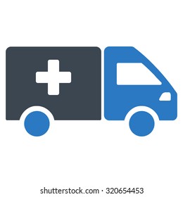 Drug Shipment vector icon. Style is bicolor flat symbol, smooth blue colors, rounded angles, white background.