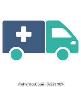 Drug Shipment vector icon. Style is bicolor flat symbol, cobalt and cyan colors, rounded angles, white background.