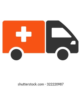 Drug Shipment vector icon. Style is bicolor flat symbol, orange and gray colors, rounded angles, white background.