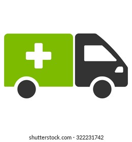 Drug Shipment vector icon. Style is bi-color flat symbol, eco green and gray colors, rounded angles, white background.