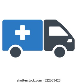 Drug Shipment vector icon. Style is bicolor flat symbol, smooth blue colors, rounded angles, white background.