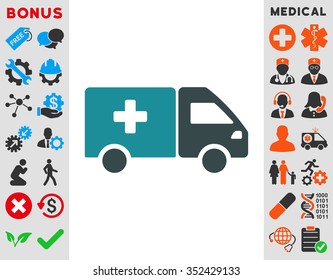 Drug Shipment vector icon. Style is bicolor flat symbol, soft blue colors, rounded angles, white background.
