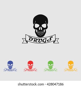 Drug Skull Vector icon