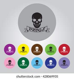 Drug Skull Vector icon