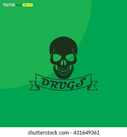 Drug Skull Vector icon