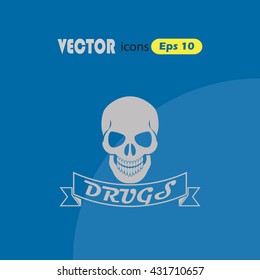 Drug Skull Vector icon