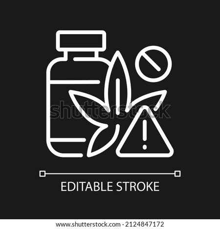 Drug smuggling white linear icon for dark theme. Trafficking. Thin line customizable illustration. Isolated vector contour symbol for night mode. Editable stroke. Pixel perfect. Arial font used