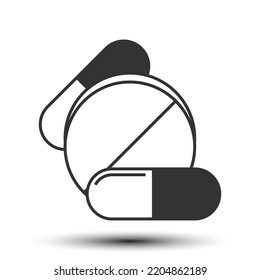 Drug solid icon, health and medical 128x128 pixel perfect icon, on the white background for website UI media, mobile application, poster design