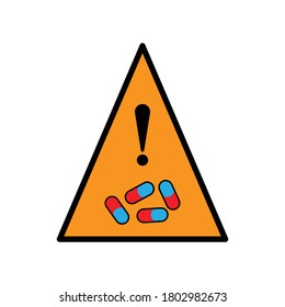Drug stop flat icon, stop over dose, international overdose day. Design template vector