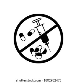 Drug stop icon, stop over dose, international overdose day. Design template vector