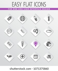 Drug store flat vector icons for user interface design