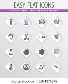 Drug store flat vector icons for user interface design