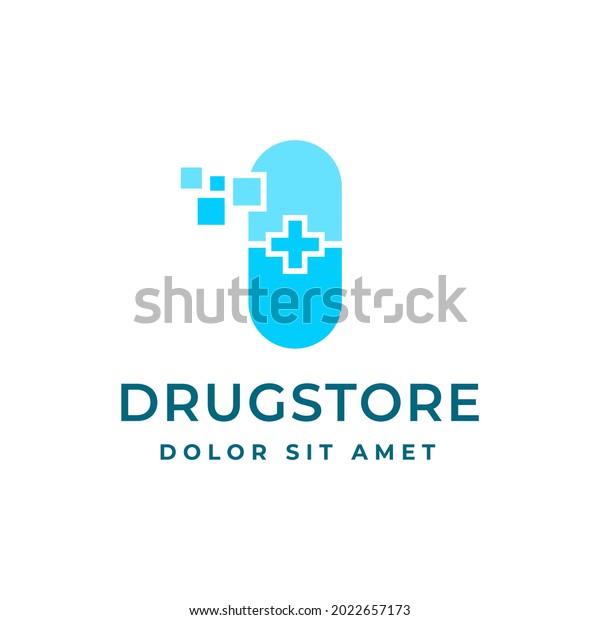 Drug Store Logo Concept Pill Shape Stock Vector (Royalty Free ...