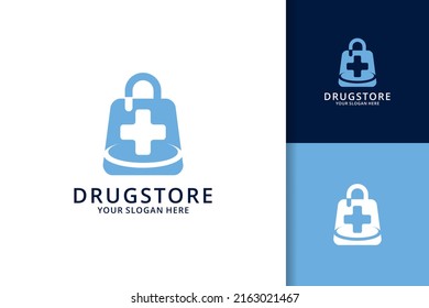 drug store logo with cross bag concept