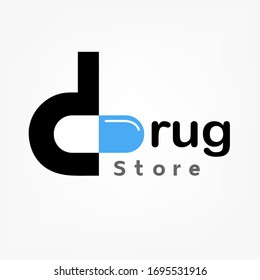 Drug store logo design on white background