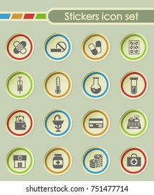 drug store round sticker icons for your creative ideas