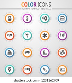Drug store vector icons for user interface design