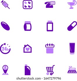 Iconos vectoriales del almacén de medicamentos para el diseño de la interfaz de usuario
