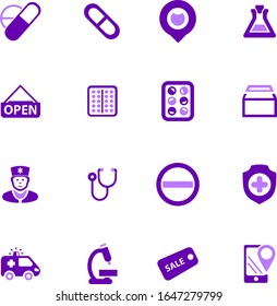 Drug store vector icons for user interface design