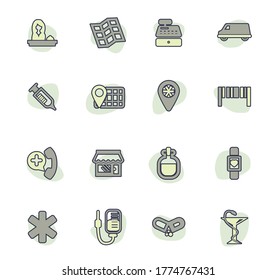 Drug store vector icons for user interface design