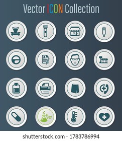 Iconos vectoriales del almacén de medicamentos para el diseño de la interfaz de usuario