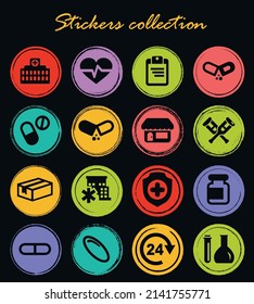 Drug store vector icons for user interface design