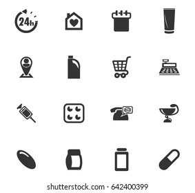 Drug store vector icons for user interface design