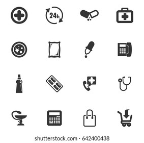 Drug store vector icons for user interface design