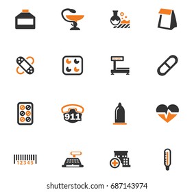 Drug store vector icons for user interface design