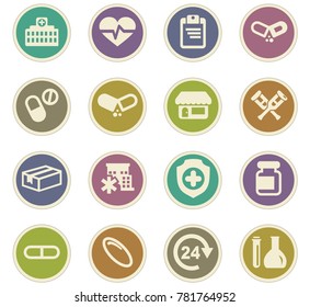 Drug store vector icons for user interface design