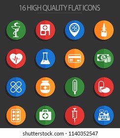 drug store vector icons for web and user interface design
