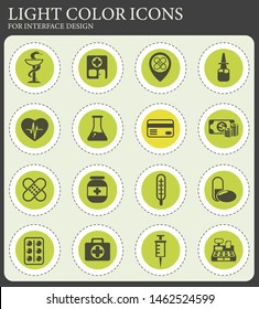 drug store vector icons for web and user interface design