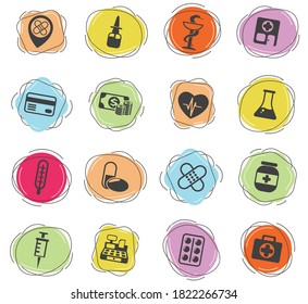 iconos vectoriales del almacén de medicamentos para diseño de interfaz web y de usuario