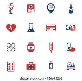 drug store vector icons for web and user interface design