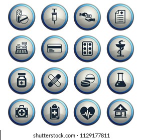drug store web icons for user interface design