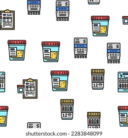 Prüfgerät für Arzneimittelprüfungen Vektor-Muster-Illustration für dünne Linie