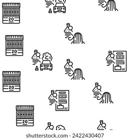 Drug Test Examination Device Vector Seamless Pattern Thin Line Illustration