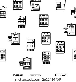 Drug Test Examination Device Vector Seamless Pattern Thin Line Illustration