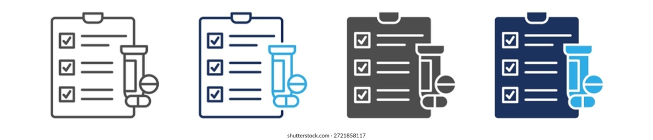 Conjunto de iconos de prueba de drogas con concepto múltiple