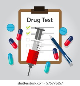 drug test medical document report illegal narcotic and addiction detection result