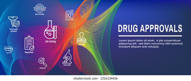 Drug Testing - Process Web Header Banner with Icon Set