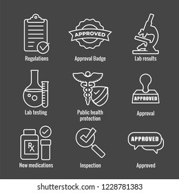 Drug Testing and Safety Icon Set Vector Graphic w Rounded Edges