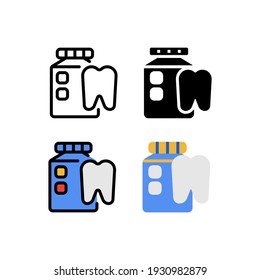 Drug for Tooth Icon, Logo, and illustration Vector