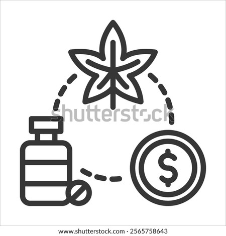 Drug Trafficking Icon Vector Illustration Outline Style