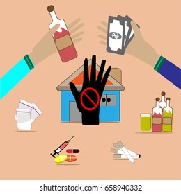 Drug trafficking is illegal - Vector images of drug trafficking.