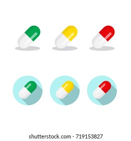 Drug vector and flat icons.